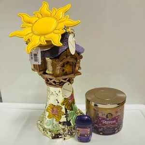 Bath & Body Works Disney Princess Rapunzel Tower 3-Wick Candle Holder & Candle